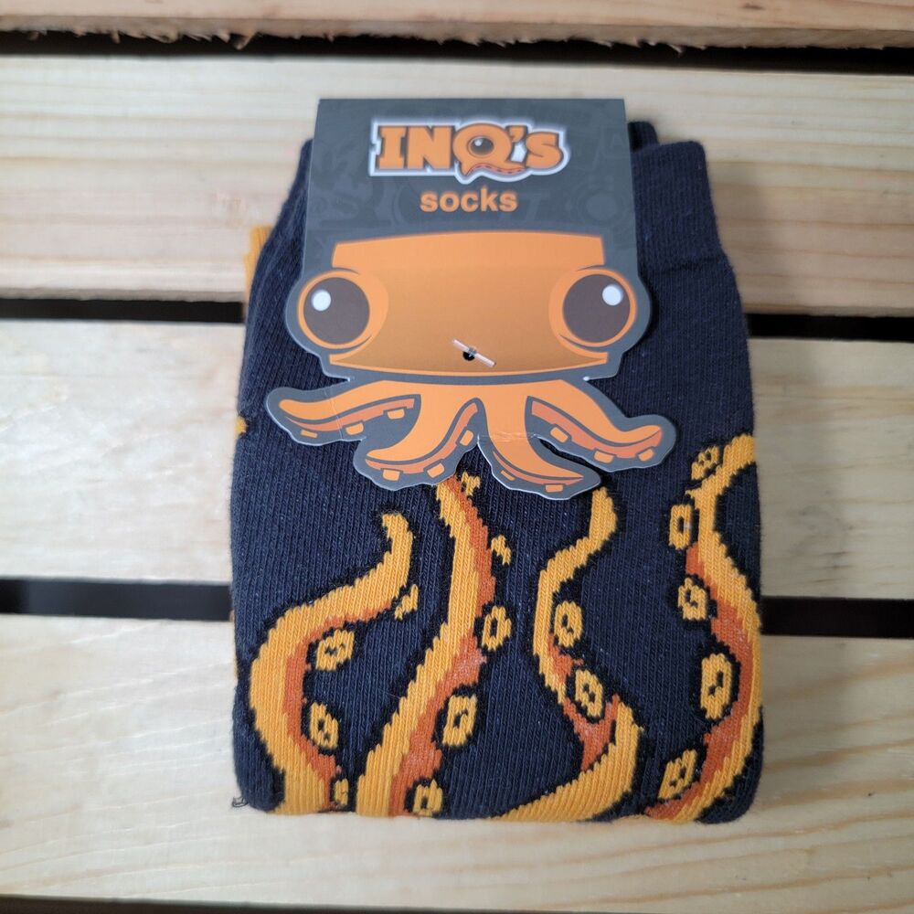 INQ's Crew Octopus Socks - Navy & Orange - NEW